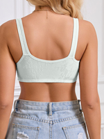 Soutien-gorge minimisant pour femmes grandes tailles, fermeture avant, respirant, fin, brodé, en nylon et élasthanne, bretelles larges, sans armatures, offrant un bon maintien