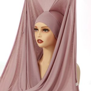 ROYAUMANN 2025 Nouveau Ensemble Hijab Instantané en Gros Jersey Polyester Mousseline Respirant Quatre Saisons Usage Quotidien pour Femmes Musulmanes - Product Image 1