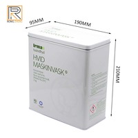 Boîte d'emballage rectangulaire en fer blanc recyclable avec couvercle à charnière pour détergent, lessive, vêtements, chaussettes, cadeaux et artisanat (vente en gros)