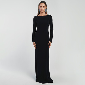 Vestido de noche de manga larga sin espalda, ajustado al cuerpo, para mujer, elegante y a la moda, para fiestas. - Product Image 3