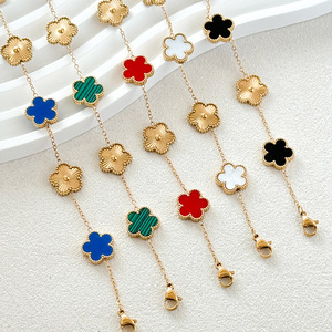 Pulsera de Diamantes con Trébol de Cuatro Hojas en Oro de 18k, Diseño de Alta Calidad, Joyería Elegante para Fiestas, para Mujeres y Hombres - Product Image 2