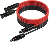 Câble d'extension pour panneau solaire IP68 étanche, fil solaire photovoltaïque avec connecteurs sans outil, rouge et noir, isolé en PVC, cuivre 10 AWG 1500V