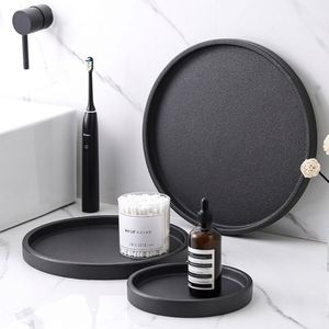 Plateau multifonction en céramique - Gobelet rectangulaire pour rince-bouche, rangement salle de bain et toilettes, assiette à gâteaux et sushis - Design moderne et minimaliste - Product Image 1