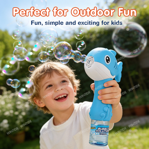 WANNNA <span class=keywords><strong>BUBBLES</strong></span> Jouet souffleur de bulles automatique en forme de dauphin pour enfants, bâton à bulles pour les tout-petits de <span class=keywords><strong>3</strong></span> ans et plus, idéal pour les fêtes d'été en extérieur - Product Image 2