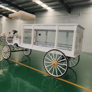 Coche funerario de columna romana blanca/diseño duradero carruaje fúnebre de moda/suministros de ataúd fúnebre para la venta - Product Image 2