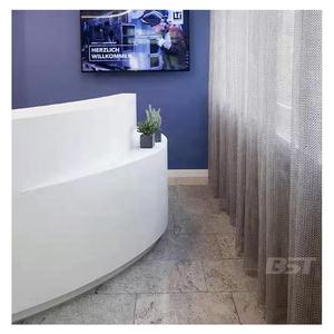 आधा दौर फर्नीचर काउंटर रिसेप्शन डेस्क एस आकार लंबी कृत्रिम पत्थर क्लिनिक कार्यालय सामने रिसेप्शन डेस्क - Product Image 3