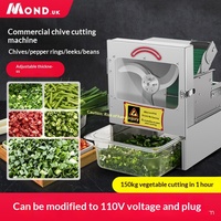 Mond.uk Coupe-légumes électrique commercial 150 kg/h, silencieux, pour oignon vert, machine professionnelle à découper les piments en anneaux pour barbecue