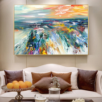 Tableau d'art mural moderne Mintura, peinture acrylique abstraite, peinte à la main, dorée, toile de Chine