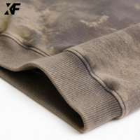 Sweat-shirt surdimensionné en coton 100% lavé, 500 g/m², broderie vintage, fabrication personnalisée XUFEI OEM, effet vieilli