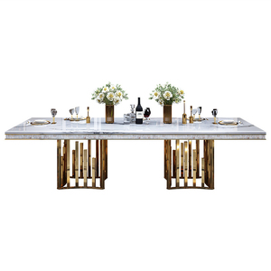 Ensemble <span class=keywords><strong>de</strong></span> table et <span class=keywords><strong>de</strong></span> chaises <span class=keywords><strong>de</strong></span> <span class=keywords><strong>salle</strong></span> à manger rectangulaire en marbre bon marché personnalisé pour 8 personnes - Product Image 6