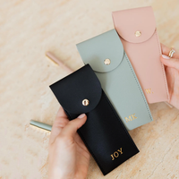 Estuche para bolígrafos RR, útiles escolares, estuches para lápices, caja moderna para lápices, organizador de papelería, estuche de cuero PU para lápices para niñas