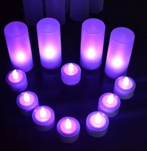 LINLI 세트 12 배터리 작동 촛불 없음 왁스 엉망 없음 화재 위험 촛불 조명 USB 충전식 LED 촛불 TeaLight