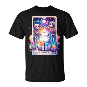 Camiseta Gatos Before Vatos con diseño de gato lindo, unisex, para adultos, manga corta, cuello redondo, estampado digital, diseño gráfico promocional - Product Image 3