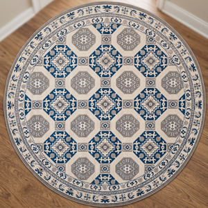 Tapis Kilim Rond Lavable Style Persan Design Floral Tapis de Sol en Coton Chambre Salon Prière Maison Camping Pique-Nique-pour Adultes - Product Image 3