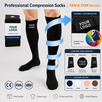Chaussettes de compression tricotées ODM 20-30 mmHg pour femmes et hommes, soutien de la circulation, course à pied, voyage, cyclisme, vente en gros