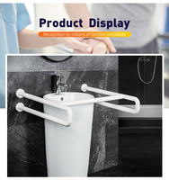 Barre d'appui murale en forme de U pour lavabo, en ABS et acier inoxydable, antidérapante, pour la sécurité de la salle de bain, main courante de sécurité pour personnes âgées