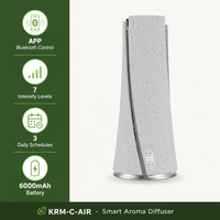Diffuseur de parfum en résine 100ml 6000mAh Rechargeable 12H Sans fil Application 7 Niveaux 3 Minuteurs 200-300m² Décoration Maison OEM Personnalisé Blanc