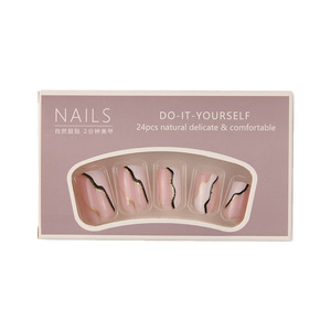 Venta caliente Uñas usables Patrón de mármol de longitud media Hot Girl Pegatinas falsas Terminado Art Nail Tips al por mayor - Product Image 5