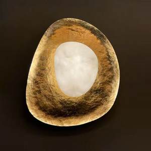 Villa Hotel Minimalist All Copper Marble Wall Lamp Natural Marble <b>Sconce</b> LED Warm White <b>Lighting</b> Luxury Decoration - Product Image 4