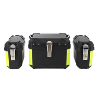 Coffre de haute qualité 45L avec 2 boîtes latérales de 20L*2 ou 28L*2 Sac de selle de moto Boîte à bagages en plastique PP noir pour réservoir de moto BWS