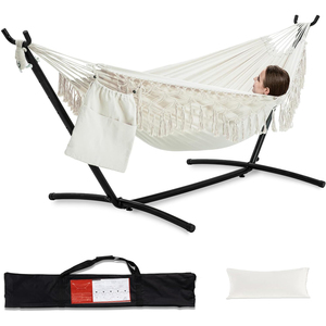 Hamaca Plegable Moderna y Resistente de 600 LBS con Soporte, Diseño Tradicional, Muebles de Exterior con Reposacabezas para Jardín - Product Image 2