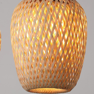 Luminaire suspendu en rotin de bambou de style nordique moderne, luminaire rond en osier pour la décoration de la maison, cuisine, salle à manger - Product Image 2