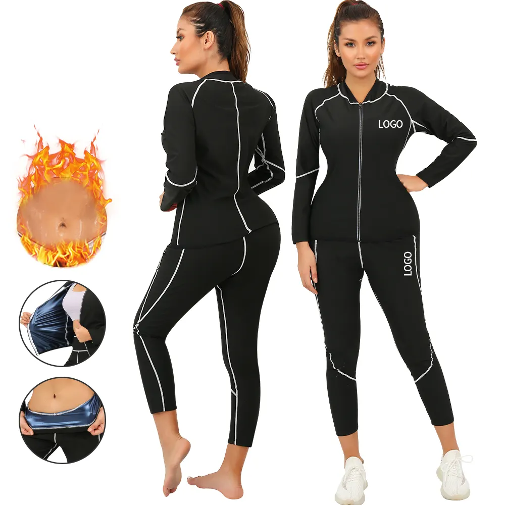 Sauna Suit for Women Waist Trainer Vest Sweat Tank Top Shaper With Zipper Weight Loss Jacket