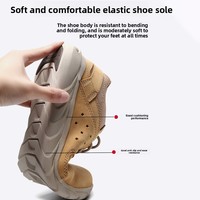 Bottes de travail d'extérieur pour hommes en cuir pleine fleur, à lacets, légères, chaussures de marche décontractées, respirantes, doublure en coton