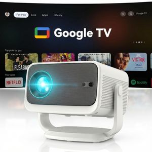 Proyector LED <span class=keywords><strong>Google</strong></span> TV 4K Portátil Mini Android 11 Pico de Bolsillo de Alto Rendimiento HD para Acampar, Dormitorio y Uso Familiar - Product Image 1
