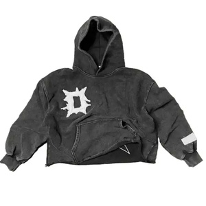 Chaqueta Corta Unisex de Invierno, Personalizada, 500 Gsm, Estilo Vintage, con Parches Bordados, Ecológica, Impermeable, Lavado Ácido - Product Image 4