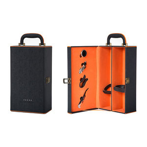 Bán Buôn Giá Rẻ Giá Cao Cấp Pu Hộp Da Cho <span class=keywords><strong>2</strong></span> Chai Rượu Vang Hộp Da - Product Image 5