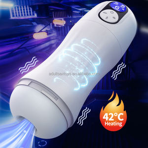 LCDディスプレイ加熱電気男性オナニー振動吸う大人のおもちゃ男性オナニーカップ - Product Image 1