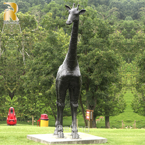 Statues de girafe en bronze doré grandeur nature, prix d'usine, style moderne, pour l'extérieur - Product Image 5