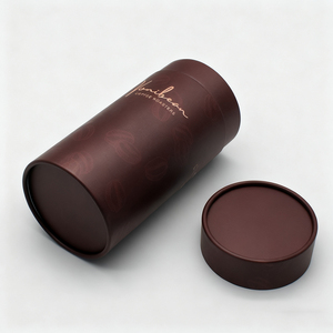 Boîte d'emballage cylindrique ronde écologique de qualité alimentaire avec logo personnalisé pour thé, café, herbes, avec intérieur en aluminium et tube en carton - Product Image 4