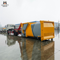 Camion benne à ordures hydraulique diesel 18 tonnes à double cylindre 4x2 avec bras de ramassage pour bacs à déchets, moteur et boîte de vitesses Euro 6 Dongfeng Kinland