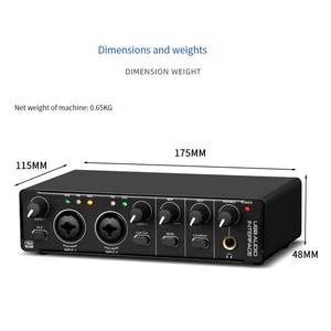 <span class=keywords><strong>Interface</strong></span> <span class=keywords><strong>audio</strong></span> <span class=keywords><strong>USB</strong></span> professionnelle avec carte son alimentation fantôme 48V pour l'enregistrement en studio et la production musicale sur PC Mac - Product Image 3