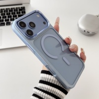 Coque de téléphone magnétique transparente avec cadre électroplaqué, pare-chocs antichoc, protection pour iPhone 15 17 18 Pro Max, compatible avec la charge sans fil