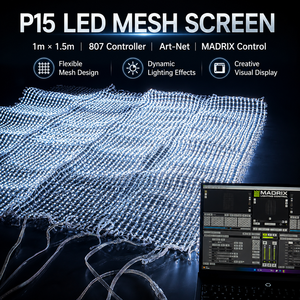 P15 Outdoor Flexible LED Mesh Screen IP68 Waterproof Transparent Building Media Facade Grid Display P15 Outdoor Flexible LED Mes - Product Image 5