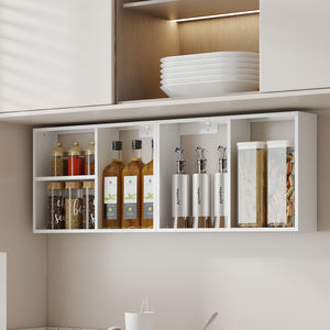 현대식 주방 금속 이중 양념통 선반 벽걸이 DIY 조립 수납함 분리형 조미료 병 정리 캐비닛 - Product Image 5
