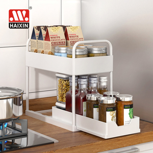 <span class=keywords><strong>Scaffali</strong></span> di plastica per il bagno e la <span class=keywords><strong>cucina</strong></span> per la casa sotto il lavandino Organizer mensola scaffale armadio cassetto 2 livelli sotto gli organizzatori del lavandino - Product Image 5