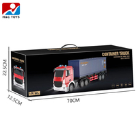 Camion de transport de conteneurs télécommandé 2,4 GHz avec synchronisation de fréquence, éclairage et musique, style européen, échelle 1:24, 6 canaux