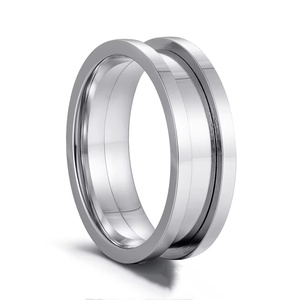 Macho Jewelry 316L Stainless Steel 2 Pieces Thread Screw <strong>Ring</strong> <strong>Blank</strong> Core for Inlay NFC <strong>Ring</strong> Jewelry - Product Image 1