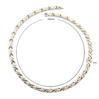 Collier magnétique à maillons géométriques 2025 en acier inoxydable plaqué or 14 carats et argent, design bicolore, tendance pour hommes et femmes, anniversaire