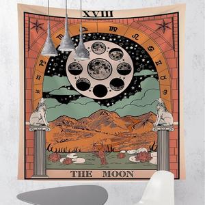 Tapisserie colorée de tarot pour chambre et salon, toile d'astrologie avec soleil, étoiles et lune, décoration murale - Product Image 1