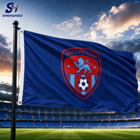Drapeau personnalisé avec emblème de football, bannière d'équipe de football personnalisée, utilisée pour les événements sportifs ou pour encourager les supporters