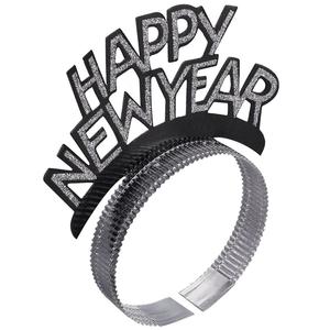Tiara 12pcs New Years Party Favors Gold Silver Black Happy New Year Headband - Product Image 3