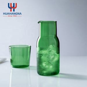 Elegante 520ml Venta al por mayor Jugo <span class=keywords><strong>de</strong></span> color Mesita <span class=keywords><strong>de</strong></span> noche Jarra <span class=keywords><strong>de</strong></span> agua Juego <span class=keywords><strong>de</strong></span> vidrio Vaso para mesita <span class=keywords><strong>de</strong></span> noche Dormitorio Baño Teteras - Product Image 2