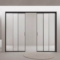 Porte coulissante élégante en aluminium à rupture de pont thermique, fonctionnement fluide pour maison, salon, hôtel, usage commercial OPK