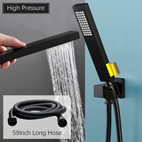 Ensemble de robinets de douche thermostatiques à LED noir mat de 12 pouces avec interrupteur marche-arrêt