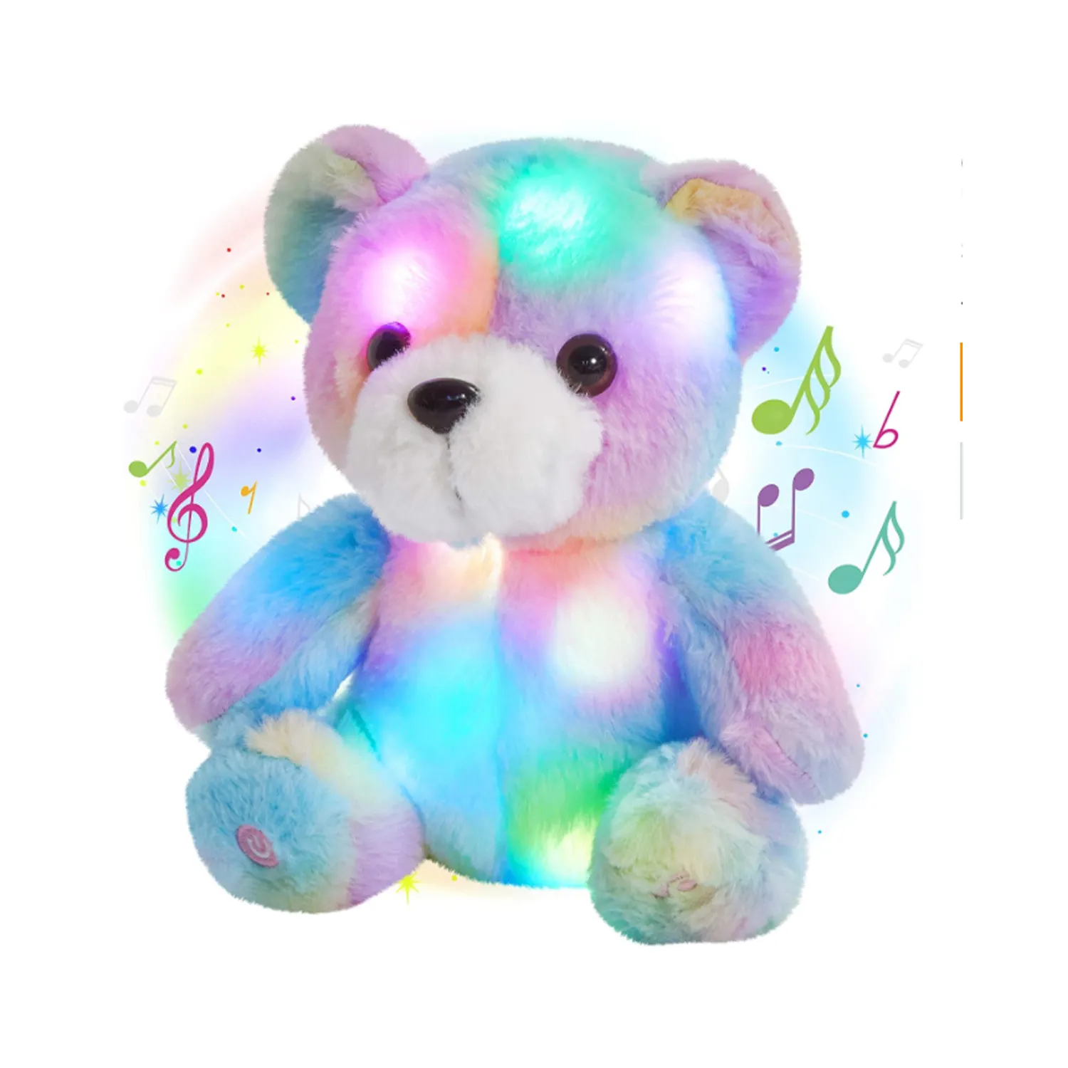 Hochwertige gefüllte Regenbogen LED Nachtlicht <span class=keywords><strong>Bär</strong></span> Plüsch Teddybär mit Lichtern Spielzeug Phantasie Geschenke für Kinder Party Geschenke